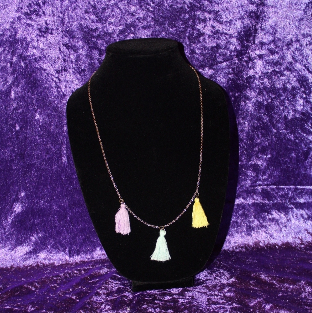 26" Silver Chain with Pastel Fringes
